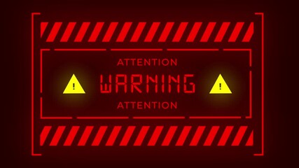 Warning Attention computer, Computer hacked Alert Message, Hack screen attack, hacking warning message, warning code hack overlay - Powered by Adobe