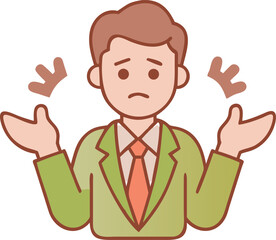 Happy successful businessman in a suit with hands raised up in a victory gesture