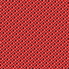 Seamless Red Geometric Floral Pattern Background