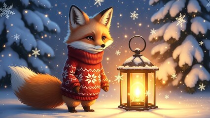 fox in christmas