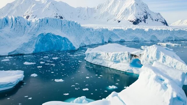 Antarctic Icebergs - A Frozen Paradise of Glaciers and Mountains.