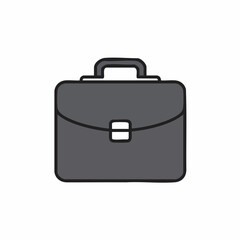 Simple Gray Briefcase with Handle and Secure Closure for Business.