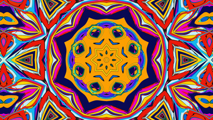 Psychedelic Sacred Geometry Mandala, Music Visualizer Background