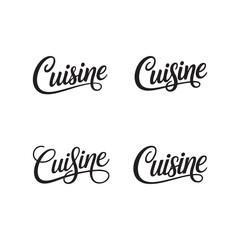 Stylish Bold Stroke Typography of Cuisine and Culinary Art for Vector Background Design, Perfect for Modern Food Branding and Gourmet Restaurant Menus