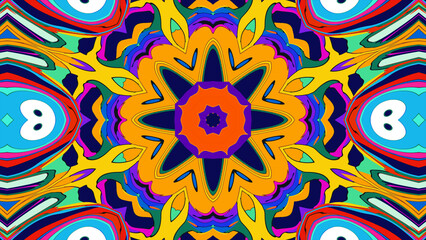 Psychedelic Sacred Geometry Mandala, Music Visualizer Background