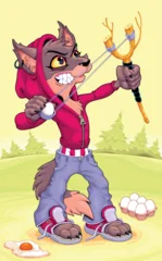 Fototapete Kinderzimmer Horror cartoon version of the Page of Wands. Vector illustration.   © ddraw