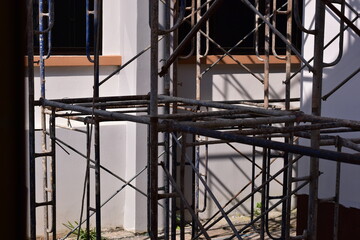 Steel Scaffolding, Construction Scaffolding Metal Framework Industrial Structure Building Site