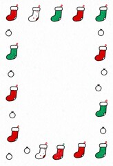 Whimsical Christmas Doodle Frame with Simple Stocking Icons for Holiday Celebrations and Festive Messages