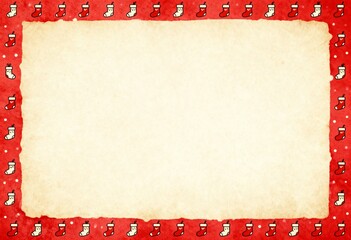 Cute Red Christmas Doodle Frame with Small Icons and Simple Design for Festive Background