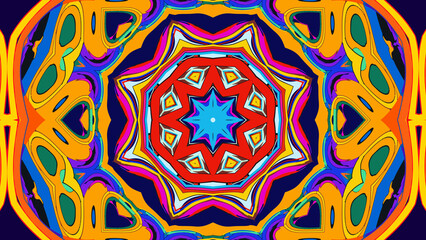 Hypnotic Kaleidoscope Loop, Psychedelic Symmetry Art