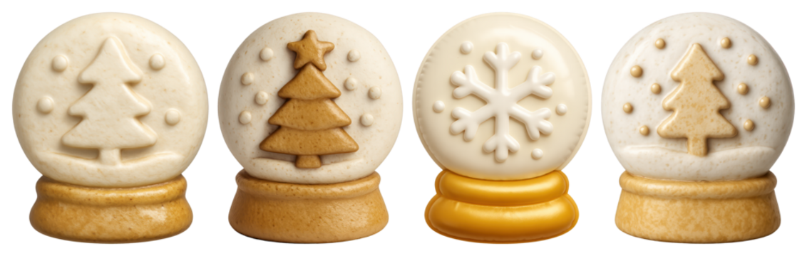 PNG Festive cookie snow globe designs, element set on transparent background - Powered by Adobe