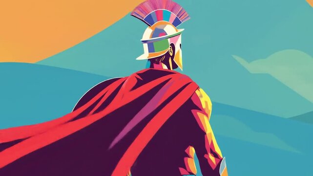 Cartoon Gladiator Geometric Helmet round shield Videos