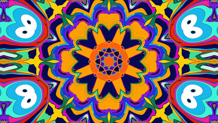 Hypnotic Kaleidoscope Loop, Psychedelic Symmetry Art