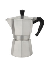 Classic Italian Moka Pot Isolated on Transparent Background