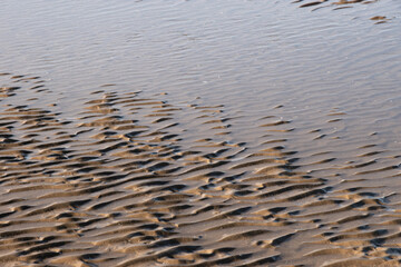 Ondulations sur le sable à marée basse, format horizontal