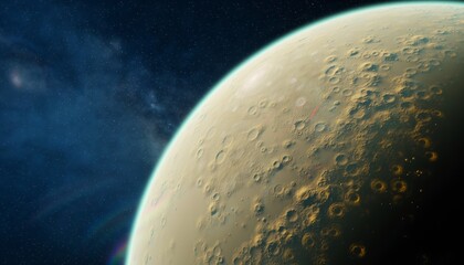 Close Up of Mars Surface with Craters and Mountains in Space