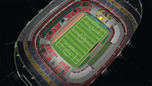 sport arena jeans icon logo sign art ball cup win team game league design vector Cruz Azul Azteca fans World Cup 2026 fc city Mexican kick off goal super event dark night top view