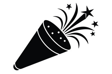 party popper icon vector icon silhouette illustrat
