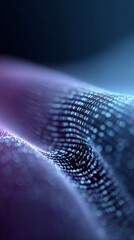 Binary code numbers creating a flowing abstract wave, representing data streaming, digital information, and technology concepts in a futuristic and interconnected environment