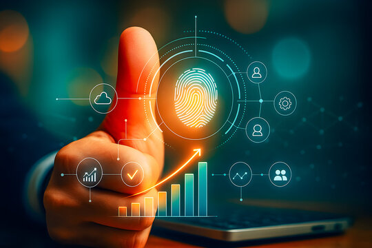 Biometric fingerprint authentication and digital identity approval concept - Powered by Adobe