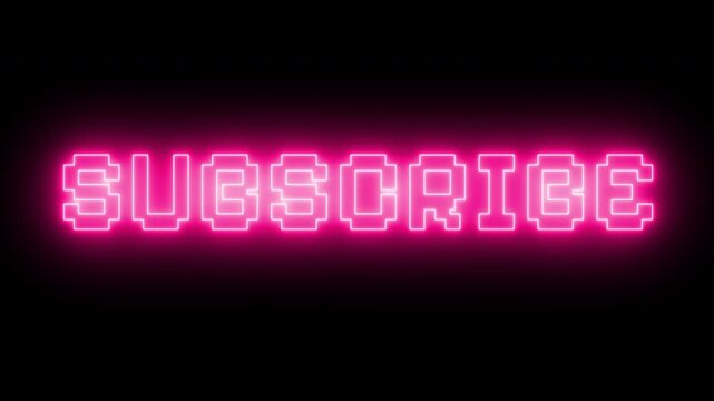 Pink Neon Subscribe Text Animation for Social Media