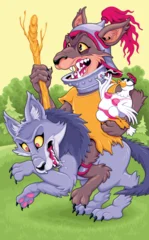 Fototapete Kinderzimmer Horror cartoon version of the Knight of Wands. Vector illustration.   © ddraw