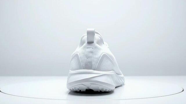 White Athletic Running Shoe on Clean White Background