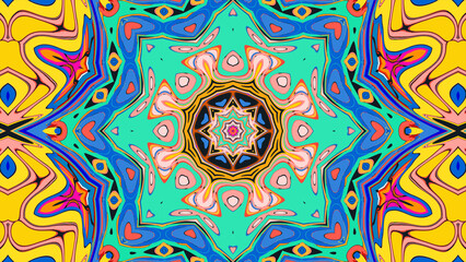 Hypnotic Kaleidoscope Loop, Psychedelic Symmetry Art