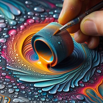 A piece utilizing hydrophobic coatings to resist certain paint l