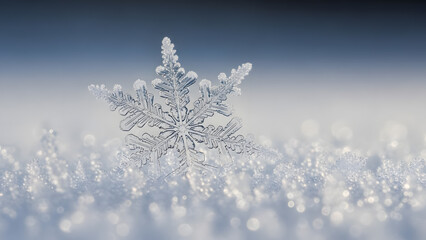 Delicate Snowflake Detail: Winter's Frozen Artistry