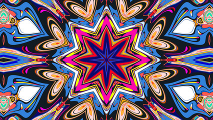 Psychedelic Kaleidoscope Background, Trippy Abstract Visuals