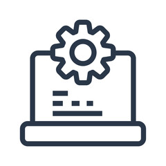Fototapeta premium Laptop Gear Icon for System Settings and Configuration