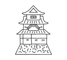 Fototapeta premium 丸亀城の手描きイラスト