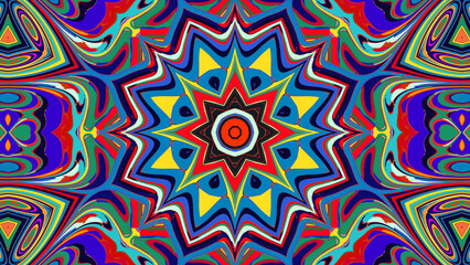 Psychedelic Kaleidoscope Background, Trippy Abstract Visuals