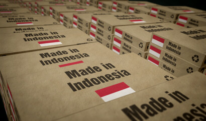 Made in Indonesia box pack 3d illustration © Skórzewiak
