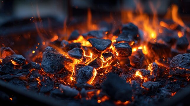 Glowing embers of a hot barbecue fire
 - Powered by Adobe