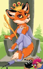 Fototapete Kinderzimmer Horror cartoon version of the Queen of Wands. Vector illustration.  © ddraw