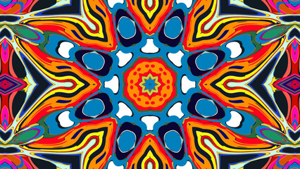 Psychedelic Kaleidoscope Background, Trippy Abstract Visuals
