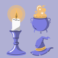 Enchanted Halloween Elements A Magical Arrangement Of Mystical Objects And Spooky Delights