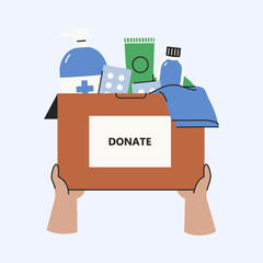 Community Support Initiatives Illustrated Helping Those in Need Through Essential Donations