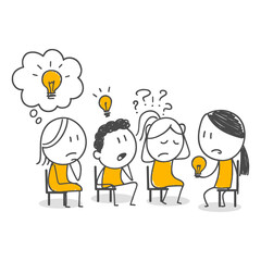 A Situation Where An Expert Explains A Creative Concept During A Difficult Problem Solving Process While Others Listen To Him In Surprise.