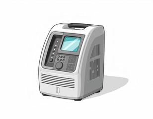 Fototapeta premium Illustration of a medical device with a screen and buttons.