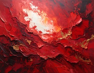 Abstract Expressionism: A Visually Stimulating Artwork in Shades of Crimson