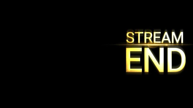 Stream End With Lens Flare Gold Animation 4k