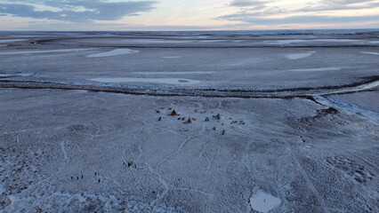 Siberia Nenets photo drone of the samoyedos desert in Yamal Russia © pau