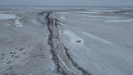 Siberia Nenets photo drone of the samoyedos desert in Yamal Russia © pau