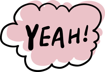 yeah cute handwritten English words and exclamation sentences