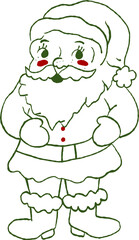 Whimsical Hand-drawn Vintage Santa Claus 