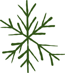 Whimsical Hand-drawn Vintage Christmas Snowflake