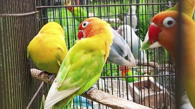 The specific color patterns of the feathers of the Fischer's Lovebird (Agapornis Fischer) are influenced by a combination of genetics, a carotenoid-rich diet and environmental conditions.